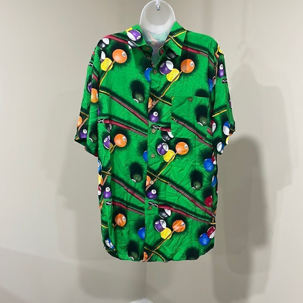 NWOT Junction West Playing Pool Button Down Shirt.  Size L large men's